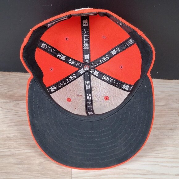 Vintage Miami Marlins New Era 59FIFTY Hat Cap Fitted Mens 7 Orange MLB Baseball - Picture 6 of 11